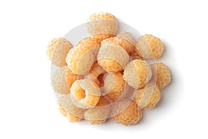 Fresh ripe yellow raspberries