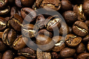 Fresh roasted Arabica coffee beans. Great backgroung. Good for wallpapers or photobackground