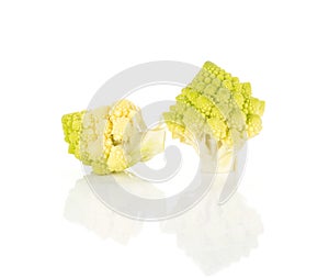 Fresh romanesco cauliflower isolated on white