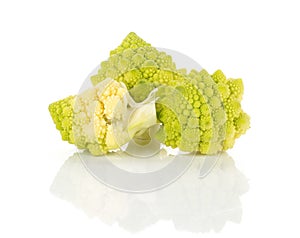 Fresh romanesco cauliflower isolated on white