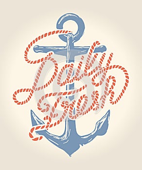 Daily fresh rope text over anchor illustration