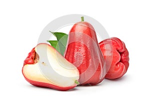 Fresh Rose apple with cut in half.