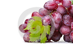 Fresh rose grapes with leaf