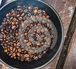 Fresh rosted Ethiopian coffee photo