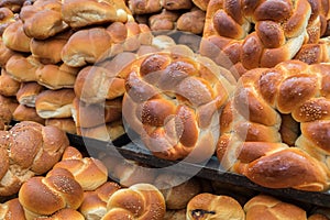 Fresh round Challah or sale at Mahane Yehuda Market