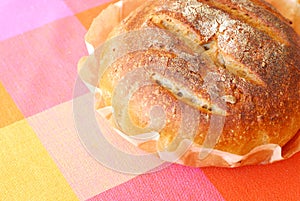 Fresh round healthy sourdough bread