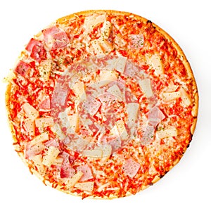 Fresh round pizza isolated