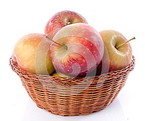 Fresh royal gala apples in a basket