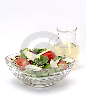 Fresh salad and apple vinegar