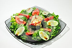 Fresh salad with beef meat