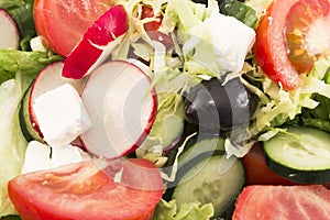 Fresh salad close up as background