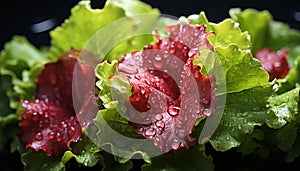 Fresh salad, healthy meal, vibrant colors, nature nourishment, organic delight generated by AI