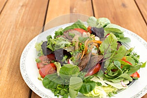 Fresh salad with liver