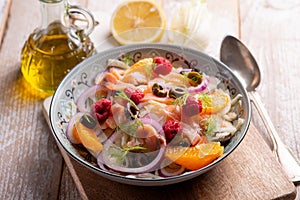 fresh salad with salmon and fennel