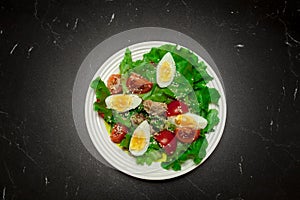 Fresh salad with tunny-fish