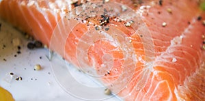 Fresh salmon fillet food photography recipe id