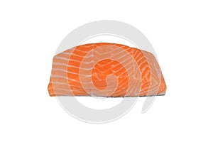 Fresh salmon fillet isolated on white background with clipping-path