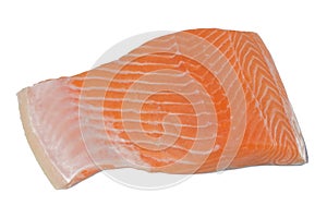 Fresh salmon fillet isolated on white background with clippingpath