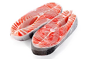 Fresh salmon isolated on white background