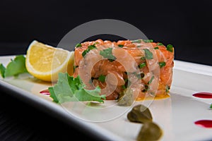 Fresh salmon tartare