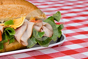 Fresh sandwich on a plate