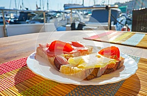 The fresh sandwich on yacht, Valletta