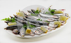 Fresh sardines with parsley and lemon