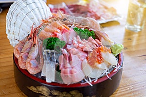 Fresh sashimi combo of japan