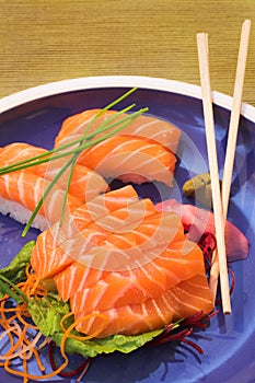 Fresh sashimi and nigiri sushi photo