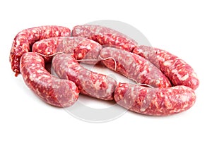 fresh sausage isolated on white background