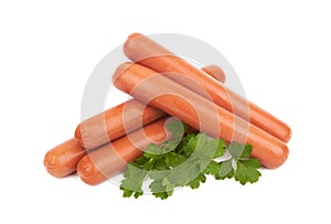 Fresh sausages isolated