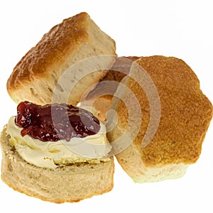 Fresh Scone With Jam and Cream