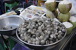 Fresh Seafood Blood Clams Shell: a Bountiful Market Stall