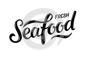 Fresh seafood calligraphy logo