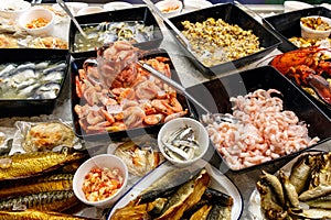 Fresh Seafood Displayed on Ice