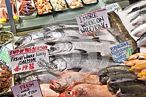 Fresh Seafood Offering at Seattle Pike Place Market, Washington
