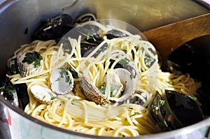 Fresh seafood pasta