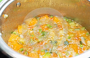 Fresh seasonal vegetable soup