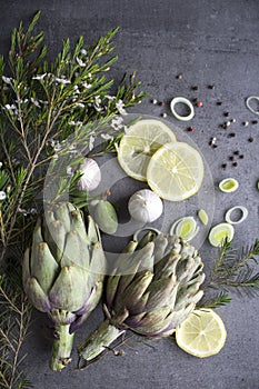 Fresh seasonal vegetables on a table. Vegan meal ingredients top view.