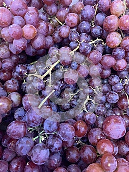 Fresh Seedless Red Grapes in Supermarket