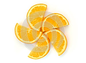 Fresh semicircle slice orange isolate