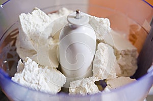 Fresh sheep romanian cheese called urda