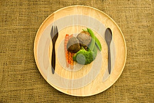Fresh shitake mushroom,broccoli and green pea