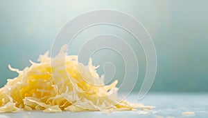 Fresh shredded cabbage on a light table, closed