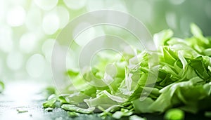Fresh shredded cabbage on a light table, closed
