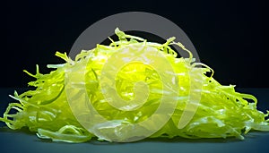 Fresh shredded cabbage on a light table, closup
