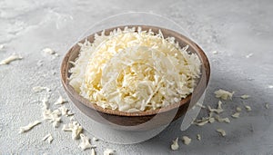Fresh shredded cabbage on a light table, closup