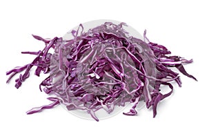 Fresh shredded raw red cabbage