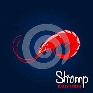 Daily fresh shrimp poster design