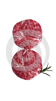 Fresh silver shank beef isolate on white background.